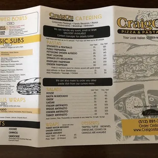 Menu part 1 - March 2021