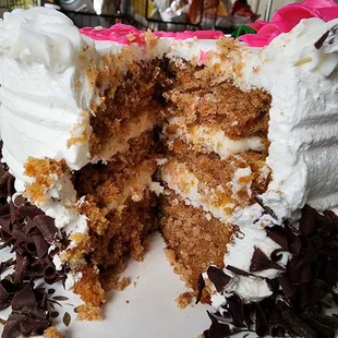 Carrot cake with whipped cream