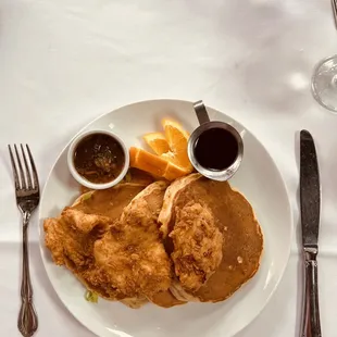 Pancakes and chicken