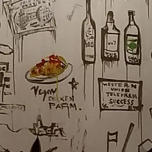 Wall art of my Vegan Chick'n Parm!