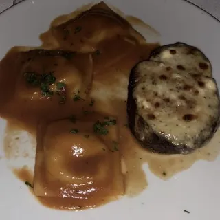 8oz Filet Over Blue Cheese Ravioli