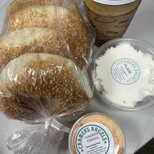 Bagel and coffee to go