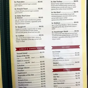 the menu