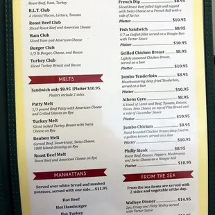 the menu