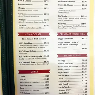 a menu for the cranberries family