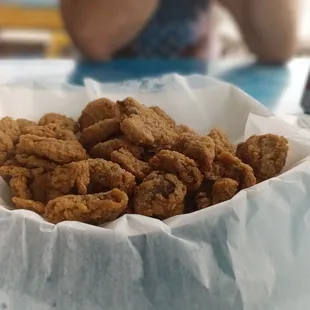 a basket of fried chicken