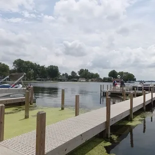 a dock on a lake
