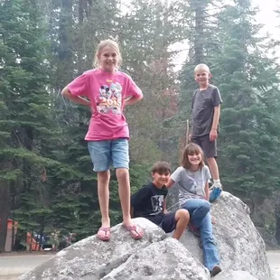 Site #211 is very flat, compared to the rest of the campground. Good shade and lots of boulders for the kids to climb.