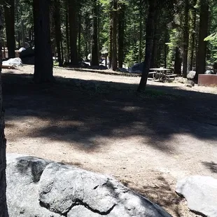Site #211 is very flat, compared to the rest of the campground. Good shade and lots of boulders for the kids to climb.