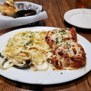 Eggplant Rollatini will Fettuccine on side.