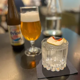 Green apple cocktail was tasty