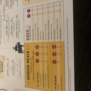 Menu - love that you can build you own plate and meat quantity