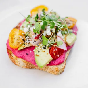 Beet Hummus Toast