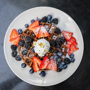 Banana Buckwheat Protein Waffles