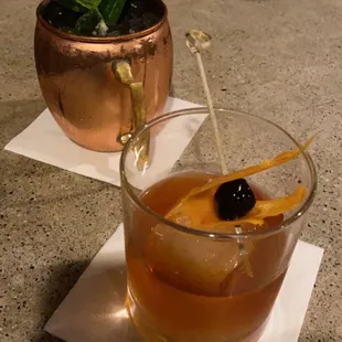 Moscow mule and old fashion