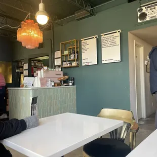 Indoor seating, counter to left when you enter