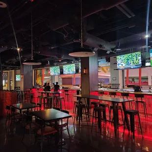 Spacious interior, plenty of TVs