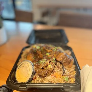 Oxtails with Oxtail fried rice.