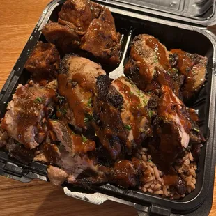 Jerk Chicken, Yams, Rice &amp; Peas