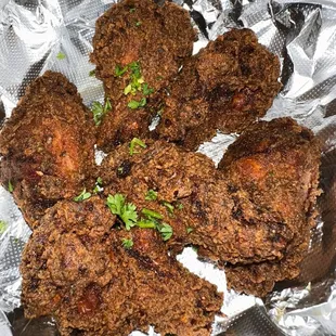 Fried jerk wings