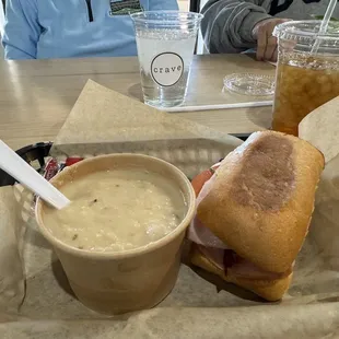 Turkey, bacon pesto and baked potato soup