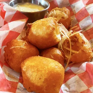 Cheese Curds with jalapeño ranch
