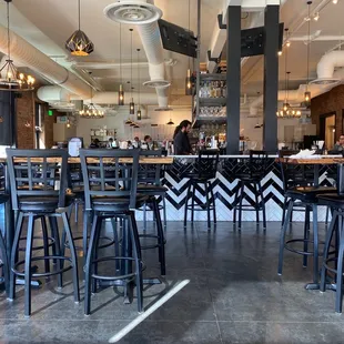 a restaurant with tables and chairs