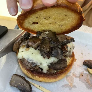 Mushroom and Swiss Burger