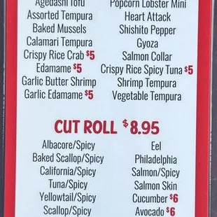 Happy hour menu from 3pm to 6pm except holidays