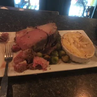 Half eaten prime rib because I Couldn't wait to start eating it! So good!