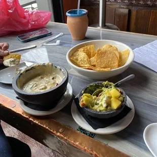 Queso Chorizo and Mango Guacamole