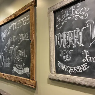 a chalk board and a chalk board