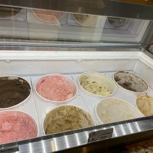 a variety of ice creams