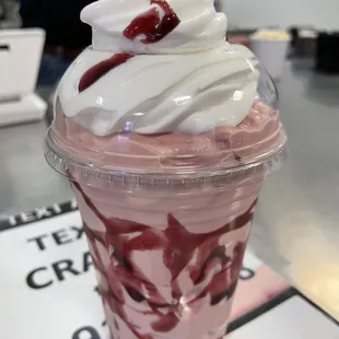 Try a Passion Fruit &amp; Black Raspberry milkshake. Yummy and gorgeous!!!