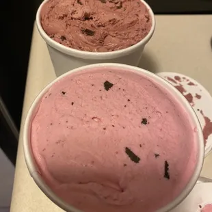 Black raspberry chip and chocolate covered strawberry
