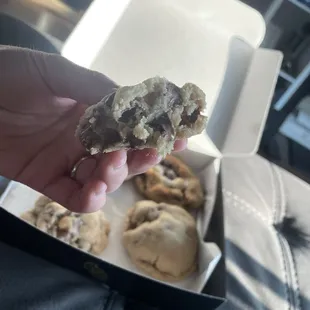 milk chocolate cookies so gooey and yummy didnt even warm it up and it was still melty!!