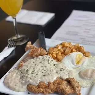 Fresh made chicken fried steak. Made with New York steak
