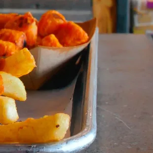 Crispy Fries and Sweet Potato Tots