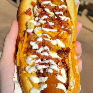 Loaded baked potato dog @the_n.c_foodie