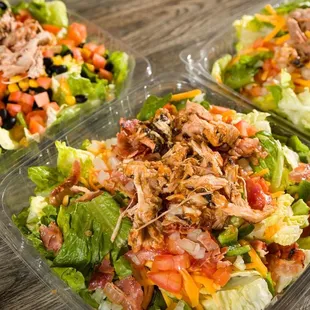 Fresh &amp; delicious Salads topped with your choice of brisket, grilled chicken, pulled pork or pulled chicken