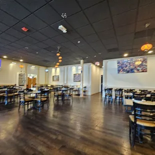  restaurant with tables and chairs
