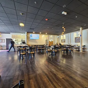  restaurant with tables and chairs