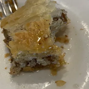 Baklava- about the size of a good serving of brownies :)