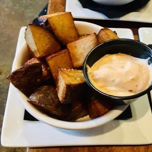 Country potatoes. Very good.