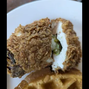 Hatch Green Chile Chicken and Waffles (half order)