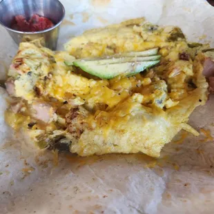 Green chili avocado scamble