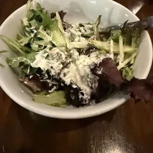 House salad with ranch dressing