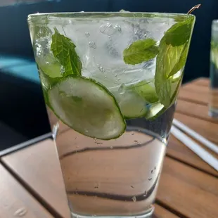 Water with cucumber &amp; mint