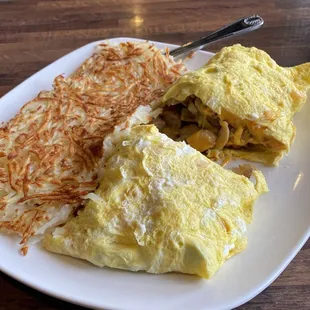 Farmers Omelette. Great portions for a great price. $13.00 and comes with 2 pancakes.