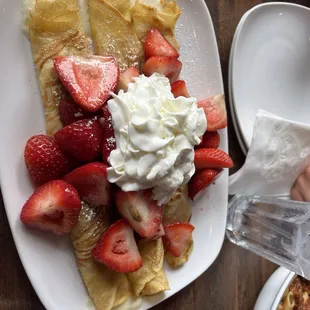 Strawberry cream cheese crepes